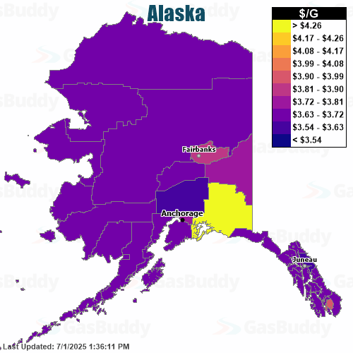 Gas Price Heat Map Alaska Gas Prices