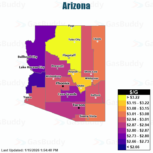 Gas Price Heat Map Arizona Gas Prices