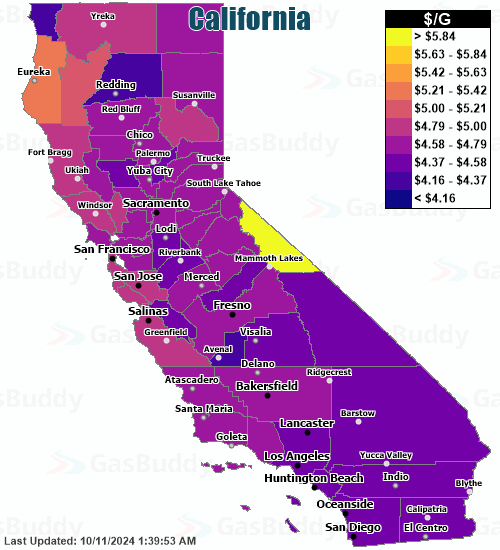 Gas Price Heat Map  San Diego Gas Prices