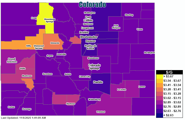 Gas Price Heat Map Colorado Gas Prices