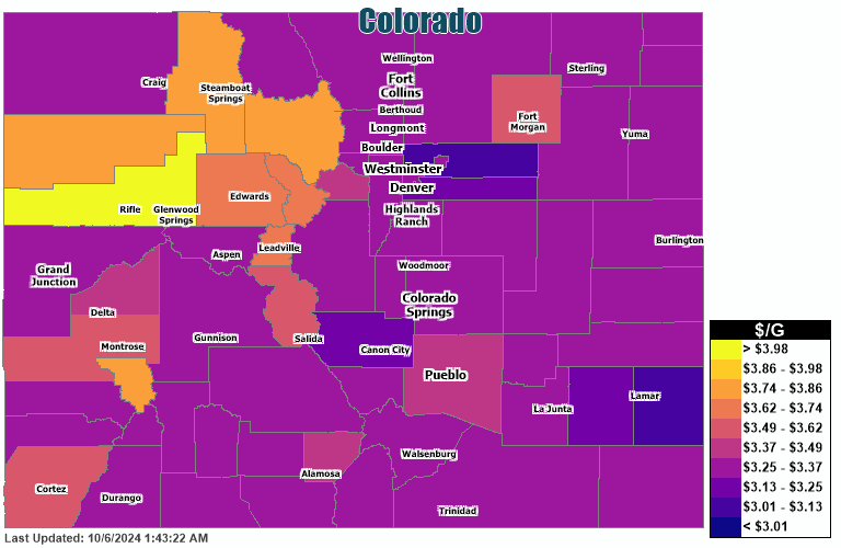 Gas Price Heat Map Colorado Springs Gas Prices