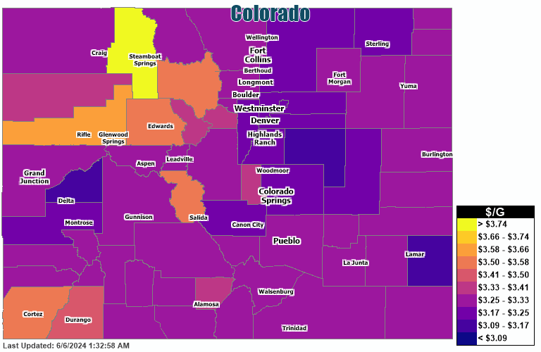 Gas Price Heat Map Fort Collins Gas Prices