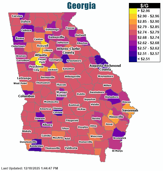 Gas Price Heat Map Atlanta Gas Prices