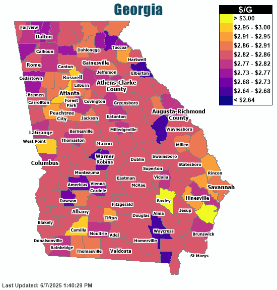 Gas Price Heat Map Gas Prices