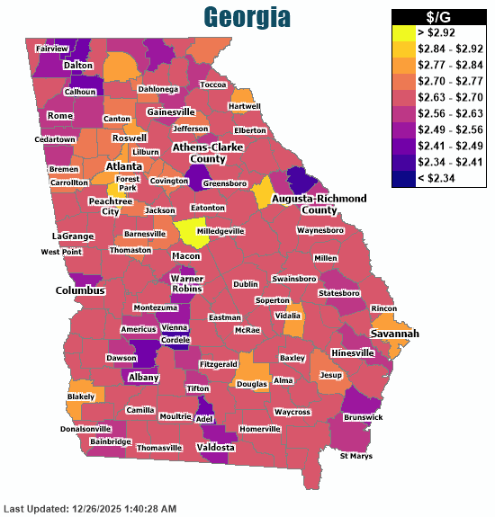 Gas Price Heat Map Atlanta Gas Prices