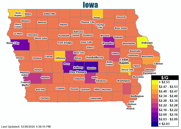 Gas Price Heat Map Quad Cities Gas Prices