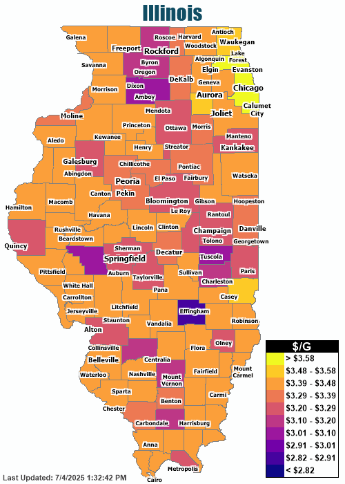 Gas Price Heat Map Illinois Gas Prices