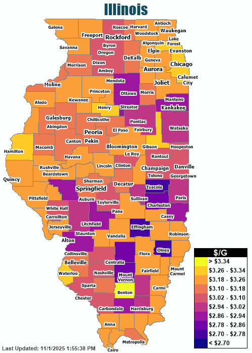 Gas Price Heat Map Chicago Gas Prices