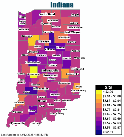 Gas Price Heat Map Indiana Gas Prices