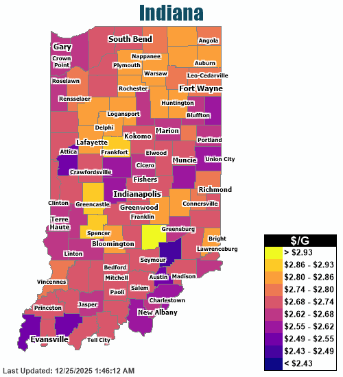 Gas Price Heat Map Gary Gas Prices