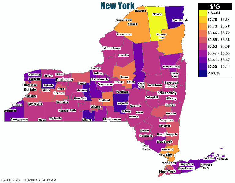 Gas Price Heat Map New York City Gas Prices