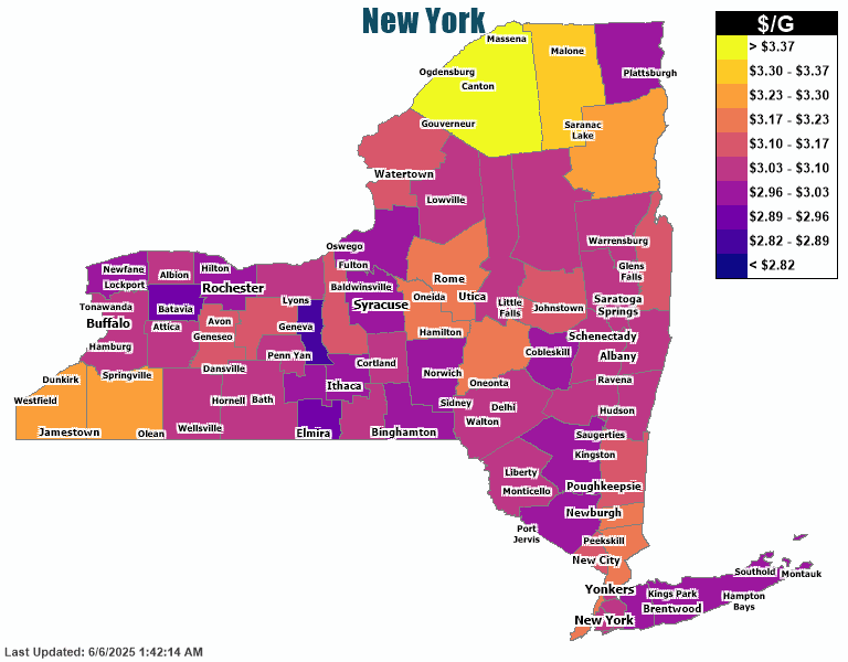 Gas Price Heat Map New York City Gas Prices