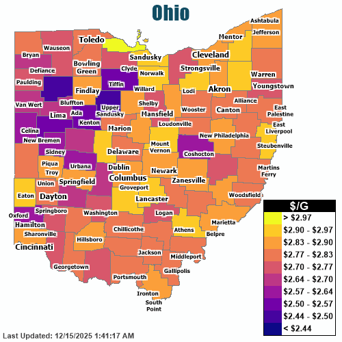 Gas Price Heat Map Dayton Gas Prices