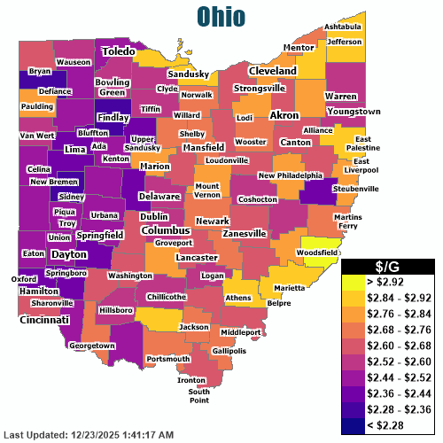 Gas Price Heat Map Ohio Gas Prices