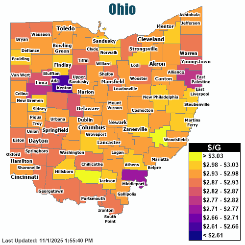 Gas Price Heat Map Cincinnati Gas Prices
