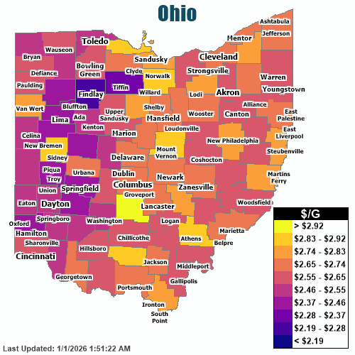 Gas Price Heat Map Columbus Gas Prices