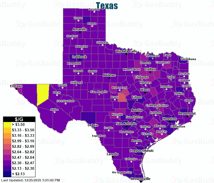 Gas Price Heat Map Houston Gas Prices