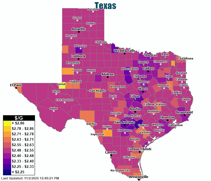 Gas Price Heat Map Dallas Gas Prices