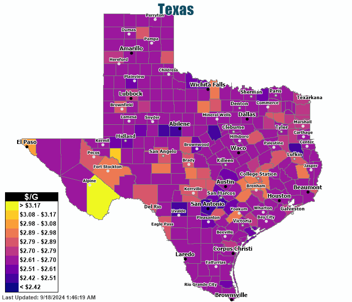 Gas Price Heat Map San Antonio Gas Prices