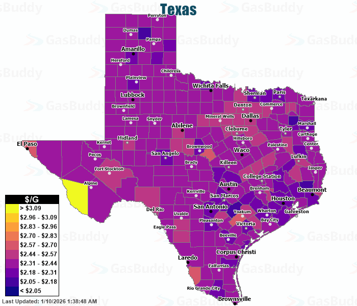 Gas Price Heat Map Austin Gas Prices