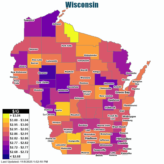 Gas Price Heat Map Milwaukee Gas Prices