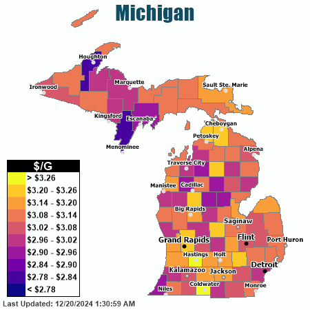 Gas Price Heat Map - Flint Gas Prices